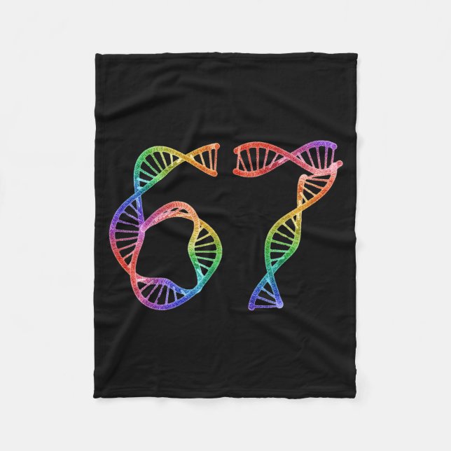 67 Funny Number Meme Dna Replication Molecular Bio Fleece Blanket (Front)