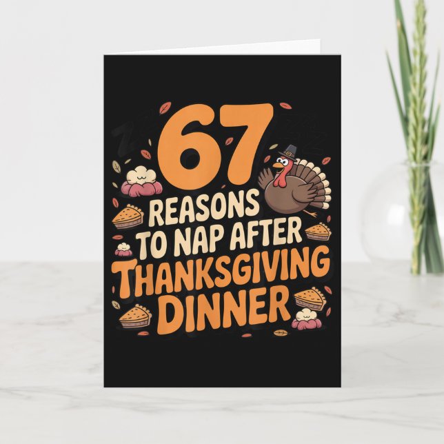 67 Funny Six Seven Gen Alpha Meme Turkey Thanksgiv Card (Front)