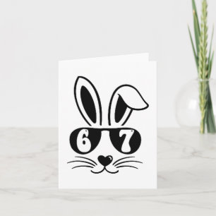 67 Funny Six Seven Meme Rabbit Bunny Sunglasses Ea Card