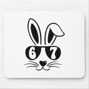 67 Funny Six Seven Meme Rabbit Bunny Sunglasses Ea Mouse Pad