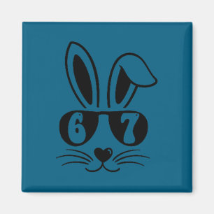 67 funny six seven meme rabbit bunny sunglasses magnet
