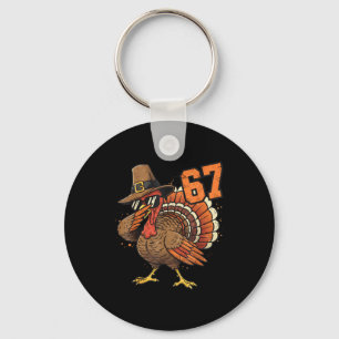 67 Funny Thanksgiving Turkey Meme Six Seven 6 7  Key Ring