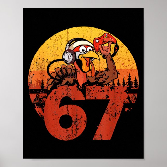 67 Funny Turkey Thanksgiving Gym Fitness Workout S Poster (Front)