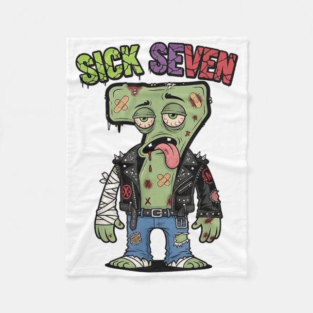 67 Funny Zombie Six Seven Humor Meme Brainrot Sick Fleece Blanket (Front)