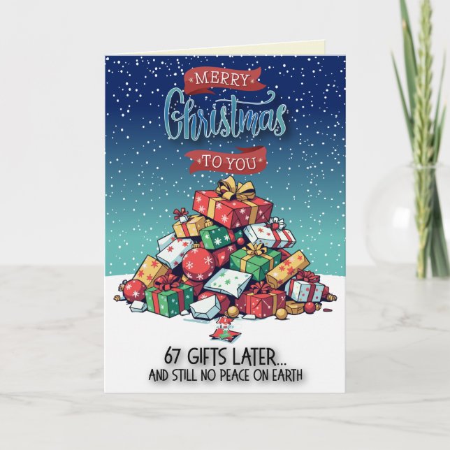 67 Gifts Funny Christmas Card (Front)