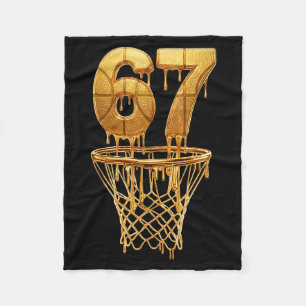 67 Gold Drip Basketball 6 7 Six Seven Meme Gen Alp Fleece Blanket
