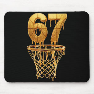 67 Gold Drip Basketball 6 7 Six Seven Meme Gen Alp Mouse Pad