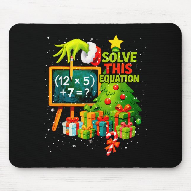 67 Green Teacher Christmas Six Seven Meme Brainrot Mouse Pad (Front)