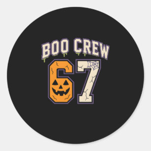 67 Halloween Boo Crew Sports Jersey Brainrot Meme  Classic Round Sticker