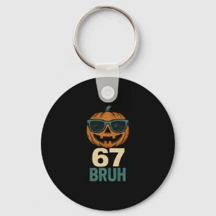 67 Halloween Bruh Pumpkin 6-7 Meme Gen Alpha Slang Key Ring