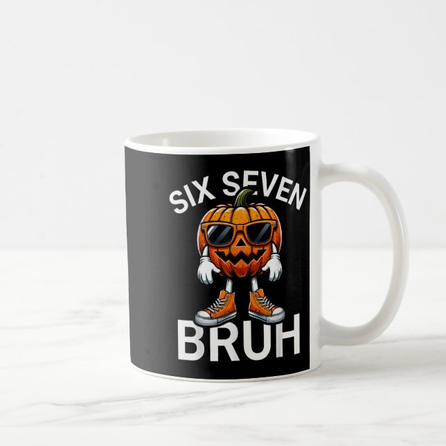 67 Halloween Funny Six Seven Meme Brainrot Pumpkin Coffee Mug (Right)