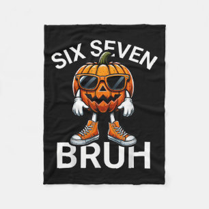 67 Halloween Funny Six Seven Meme Brainrot Pumpkin Fleece Blanket