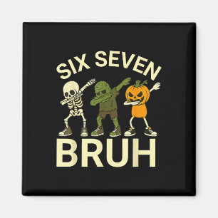 67 Halloween Funny Six Seven Meme Brainrot Pumpkin Magnet