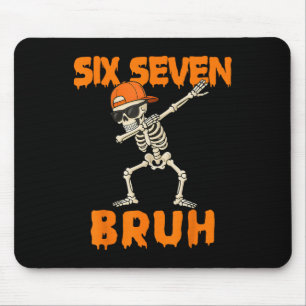 67 Halloween Funny Six Seven Meme Brainrot Pumpkin Mouse Pad
