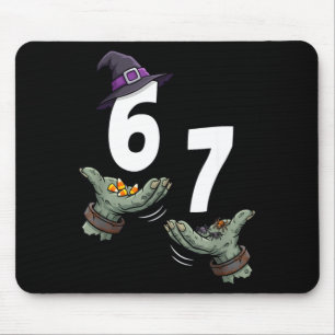 67 halloween girls witch six seven 6 7 meme trick mouse pad