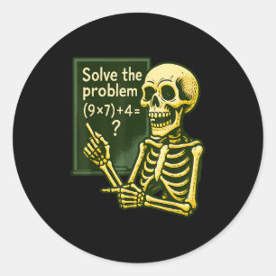 67 Halloween Math Funny Six Seven Meme Brainrot Sk Classic Round Sticker
