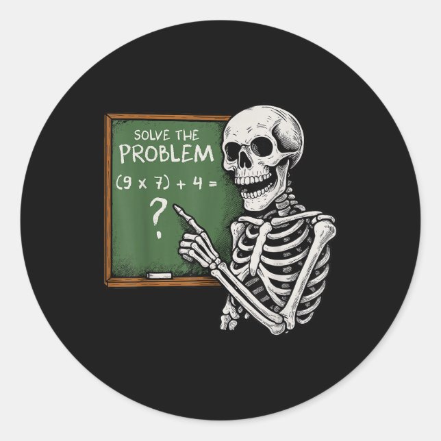 67 Halloween Math Funny Six Seven Meme Brainrot Sk Classic Round Sticker (Front)