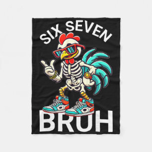 67 Halloween Meme 6 7 Chicken Skeleton Six Seven F Fleece Blanket