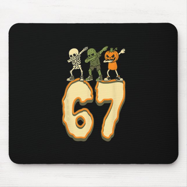 67 Halloween Meme 6 7 Numbers Six Seven Funny Kids Mouse Pad (Front)