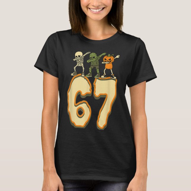 67 Halloween Meme 6 7 Numbers Six Seven Funny Kids T-Shirt (Front)