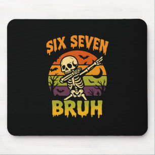 67 Halloween Meme 6 7 Skeleton Six Seven Numbers F Mouse Pad