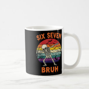 67 Halloween Meme Six Seve Skeleton Numbers Funny  Coffee Mug