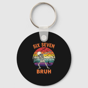 67 Halloween Meme Six Seve Skeleton Numbers Funny  Key Ring