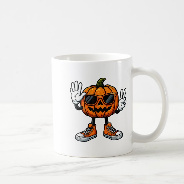 67 Halloween Pumpkin Funny Brainrot Meme Kids Six  Coffee Mug (Right)
