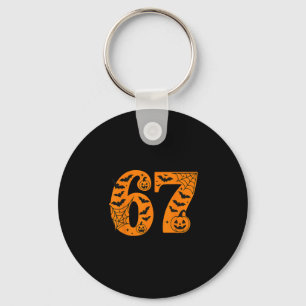 67 Halloween Six Seven Brainrot Meme Boys Kids Fun Key Ring