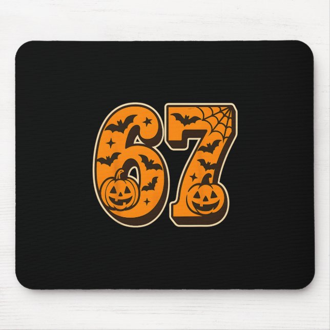 67 Halloween Six Seven Brainrot Meme Boys Kids Fun Mouse Pad (Front)