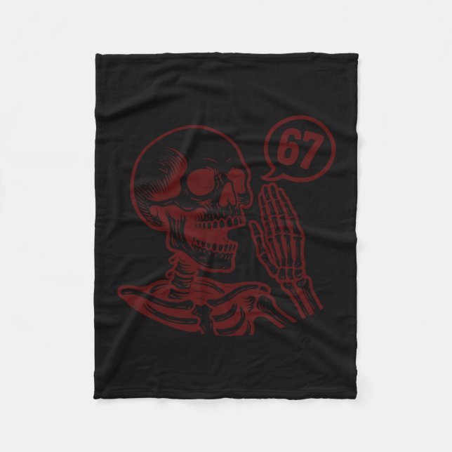 67 Halloween Skeleton Six Seven Meme Brainrot Funn Fleece Blanket (Front)