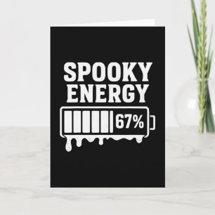 67 Halloween Spooky Energy Brainrot Meme Six Seven Card