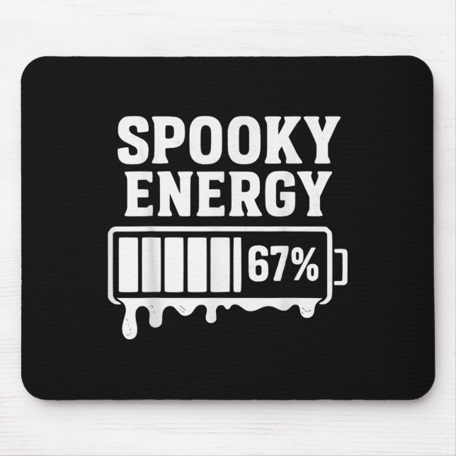 67 Halloween Spooky Energy Brainrot Meme Six Seven Mouse Pad (Front)