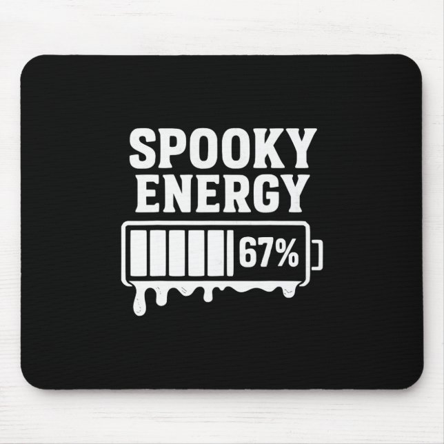 67 Halloween Spooky Energy Brainrot Meme Six Seven Mouse Pad (Front)