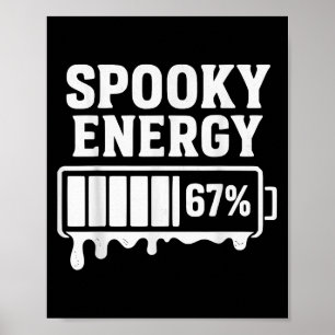 67 Halloween Spooky Energy Brainrot Meme Six Seven Poster