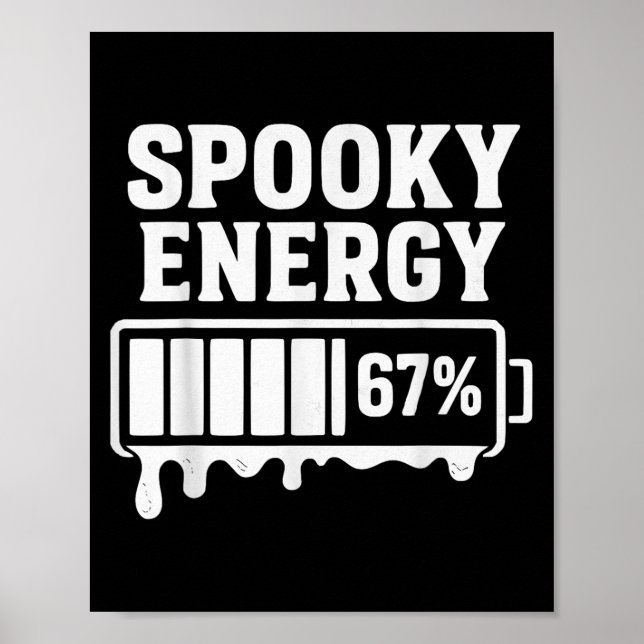 67 Halloween Spooky Energy Brainrot Meme Six Seven Poster (Front)