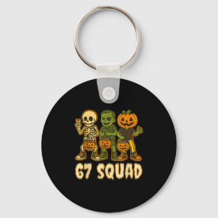 67 Halloween Squad Pumpkin Six Seven Boys Brainrot Key Ring