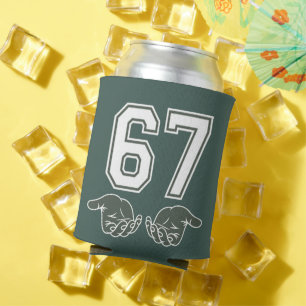67 Hand Funny Six Seven Meme Generation Alpha Can Cooler