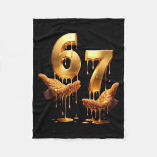 67 Hands Six Seven 6 7 Gold Drip Teens Boys Kids D Fleece Blanket
