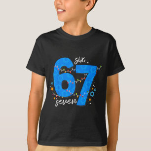 67 Hanukkah Jewish Holiday Menorah Six Seven Meme  T-Shirt