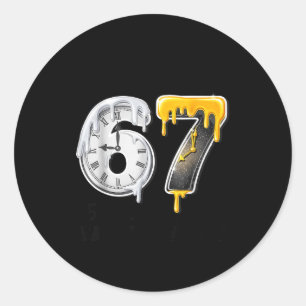 67 Happy New Year Countdown 2026 Funny Six Seven 6 Classic Round Sticker