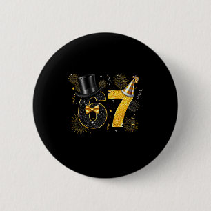 67 Happy New Year Funny Fireworks 2026 Men Women K 6 Cm Round Badge