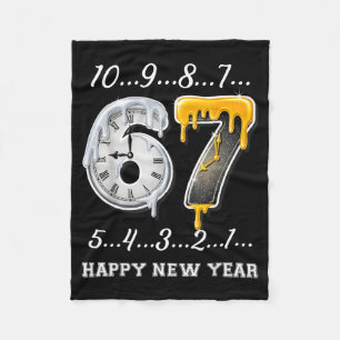 67 Happy New Year Six Seven Funny Countdown 2026 B Fleece Blanket