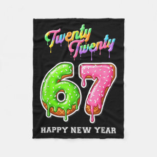 67 Happy New Year's Eve Six Seven Funny 2026 Brain Fleece Blanket