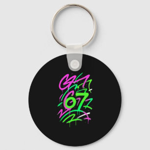 67 Hidden Meme Trending Gen Z Alpha Six Seven 6 7  Key Ring