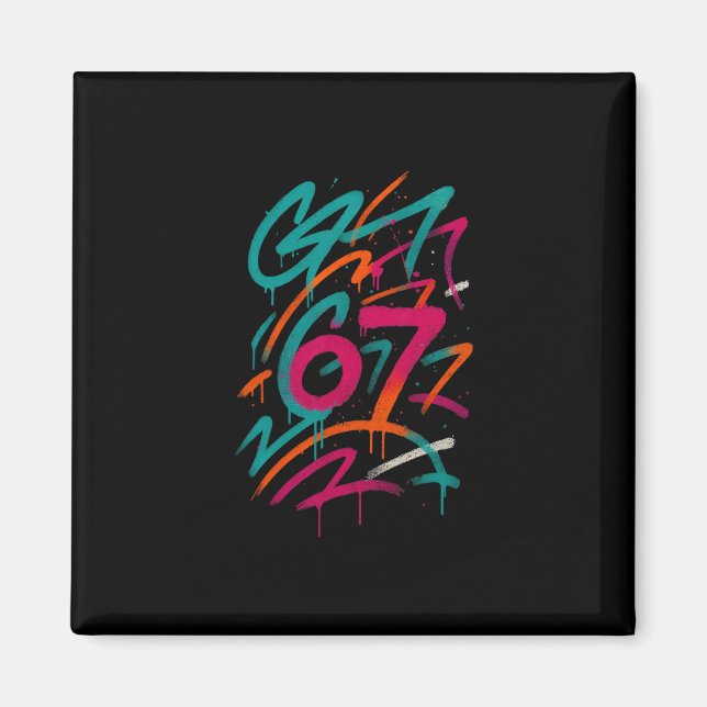 67 Hidden Meme Trending Gen Z Alpha Six Seven 6 7  Magnet (Front)