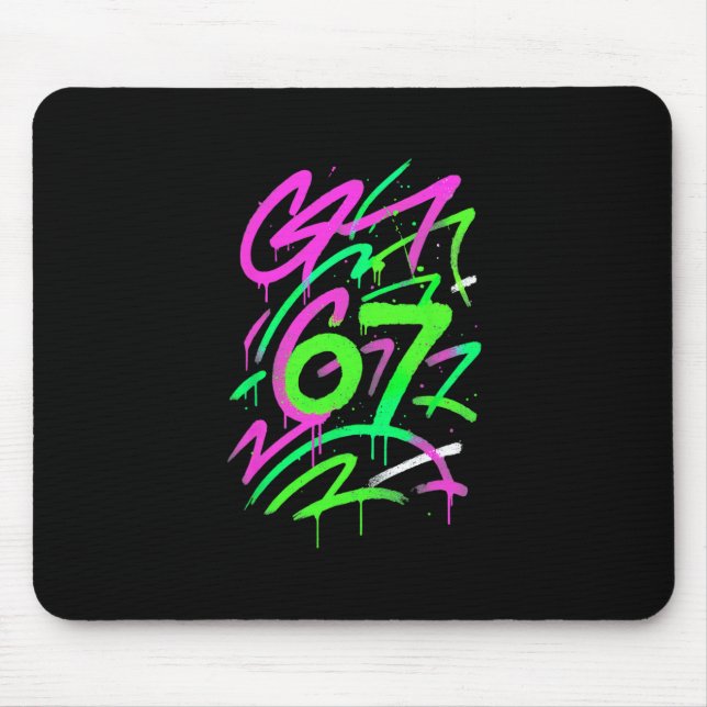67 Hidden Meme Trending Gen Z Alpha Six Seven 6 7  Mouse Pad (Front)