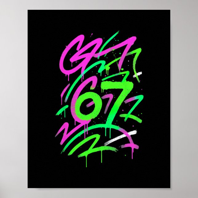 67 Hidden Meme Trending Gen Z Alpha Six Seven 6 7  Poster (Front)