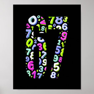 67 Hidden Meme Trending Gen Z Alpha Six Seven 6 7  Poster