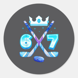 67 Hockey Drip Funny Ice Meme Number Six Seven Classic Round Sticker